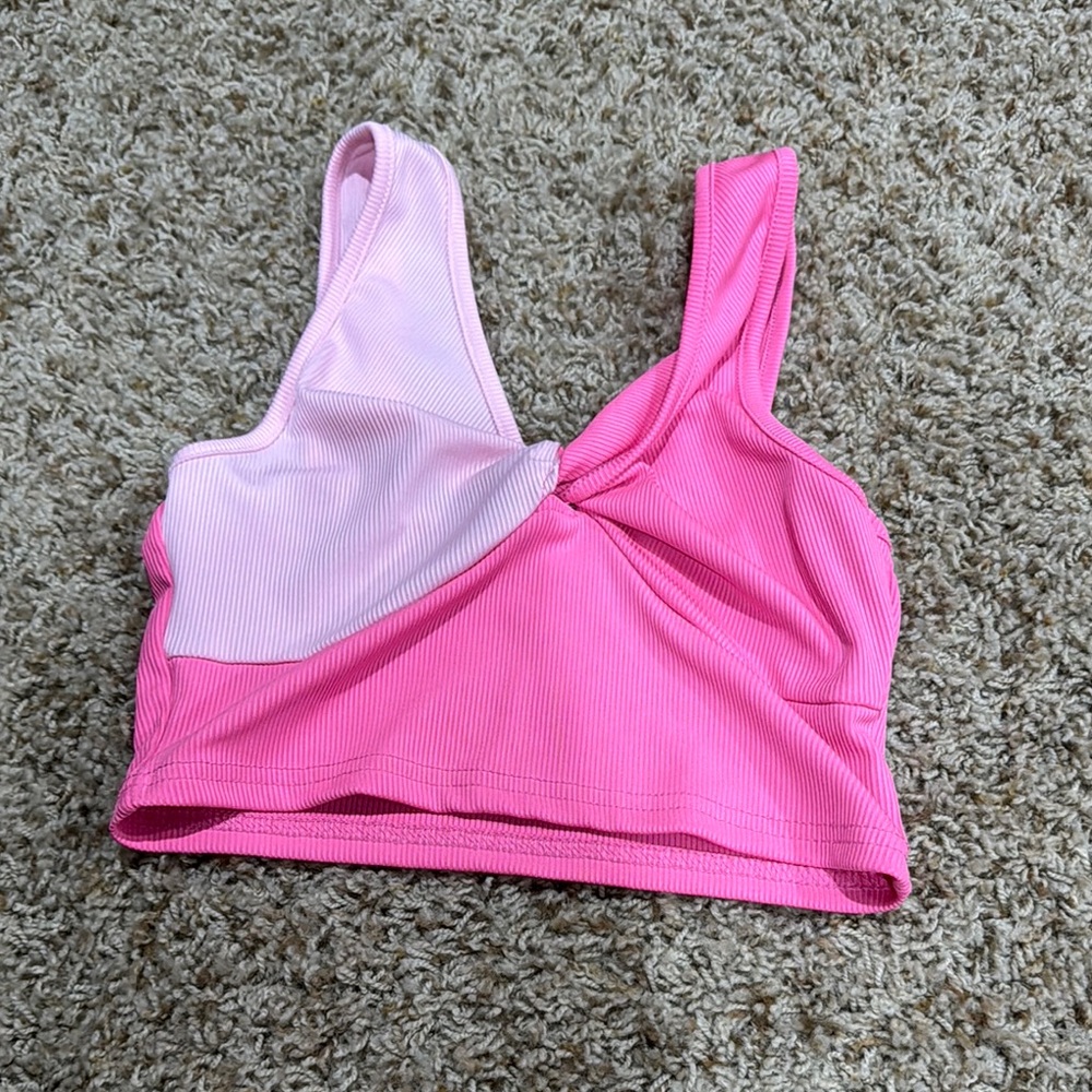 SHEIN Vibrant Pink Ribbed Top